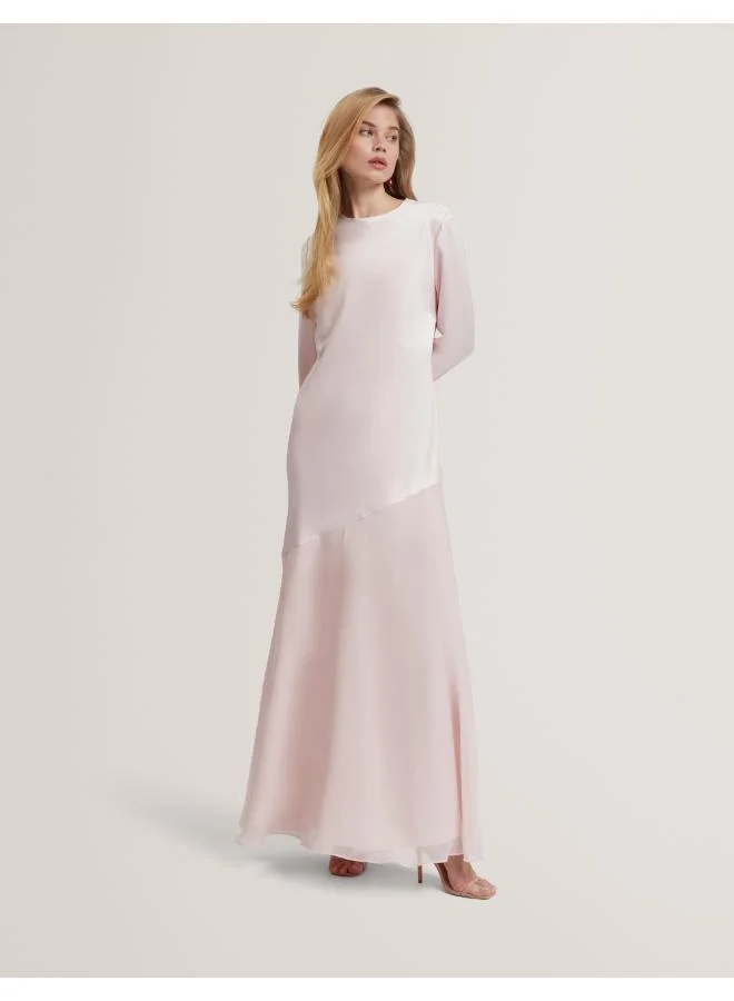 Ted Baker Long Sleeve Diagonal Waist Seam Maxi Dre